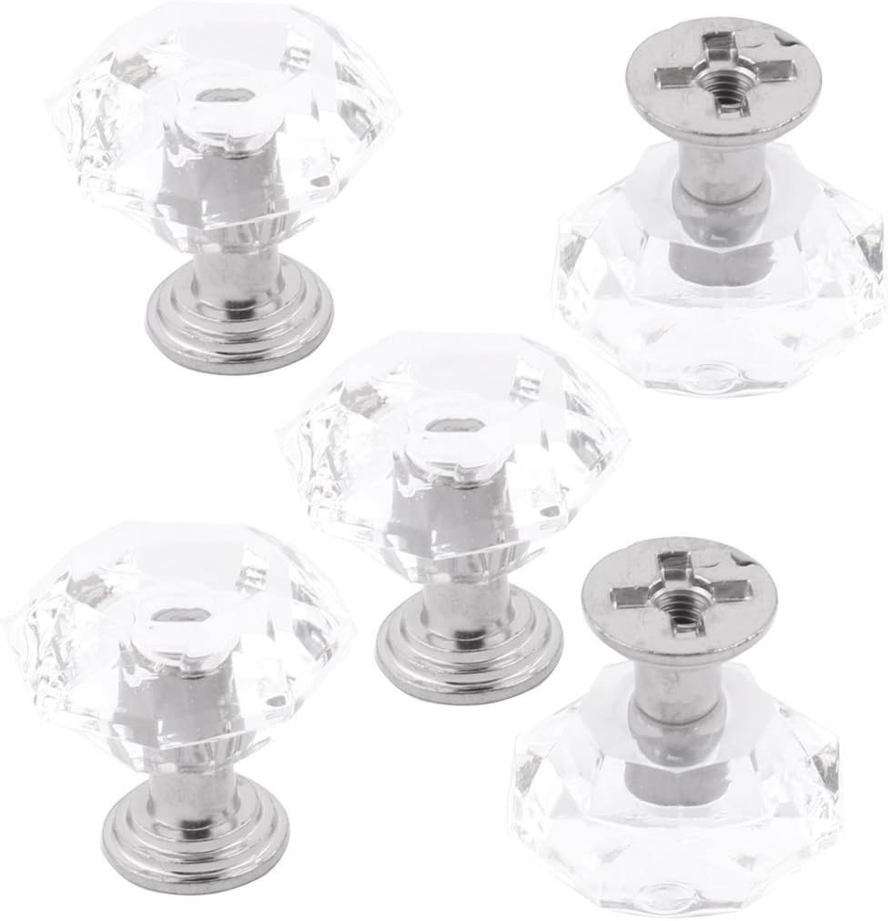 sourcing map 5 Stk Schrankknöpfe Kunststoff Faux Kristall Schubladen
