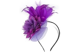COMOTT Fascinators Hats for Women,Tea Party Fascinator Hair Clip with Feathers for Wedding,Derby Hats Headbands for Carnival
