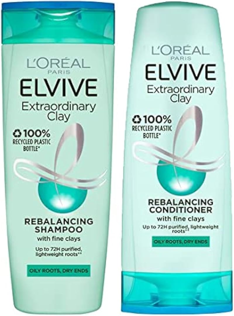 L'Oréal Elvive Extraordinary Clay Rebalancing Shampoo & Conditioner Set