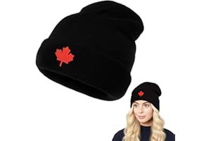 CYGGUN Beanie Hat, Adjustable Maple Leaf Cap Knit Souvenirs Baseball, Winter Cotton Gifts for Men Women