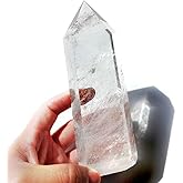 Big Natural Crystal Large Clear Quartz Point Lemurian Seed Crystal Healing Obelisk Home Decor (6-7inch)