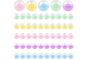 AUEAR, 50 Pieces Small Round Capsules 2 Inch Vending Machine Capsule Empty Plastic Gumball Machines Containers for Party Favor Prize Macaroon