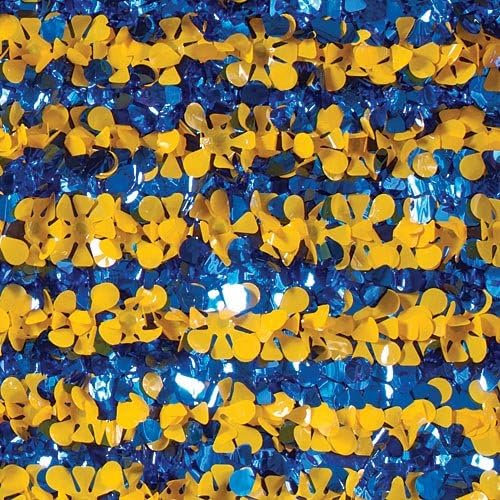 Blue & Gold Floral Sheeting