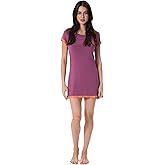 Storytellers; Women's Ruffle Trim Sleep Dress, Short Sleeve Nightgown, Navy and Pink