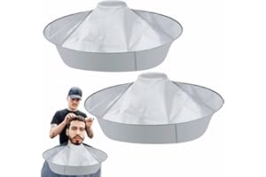 PKRFCJ 2 Pcs Hair Catcher for Haircuts, Haircut Cape, Foldable Hairdressing Umbrella Cape, Waterproof, Suitable for Adults and Children, Salon and Home Trimming/Coloring/Styling (Light Grey)