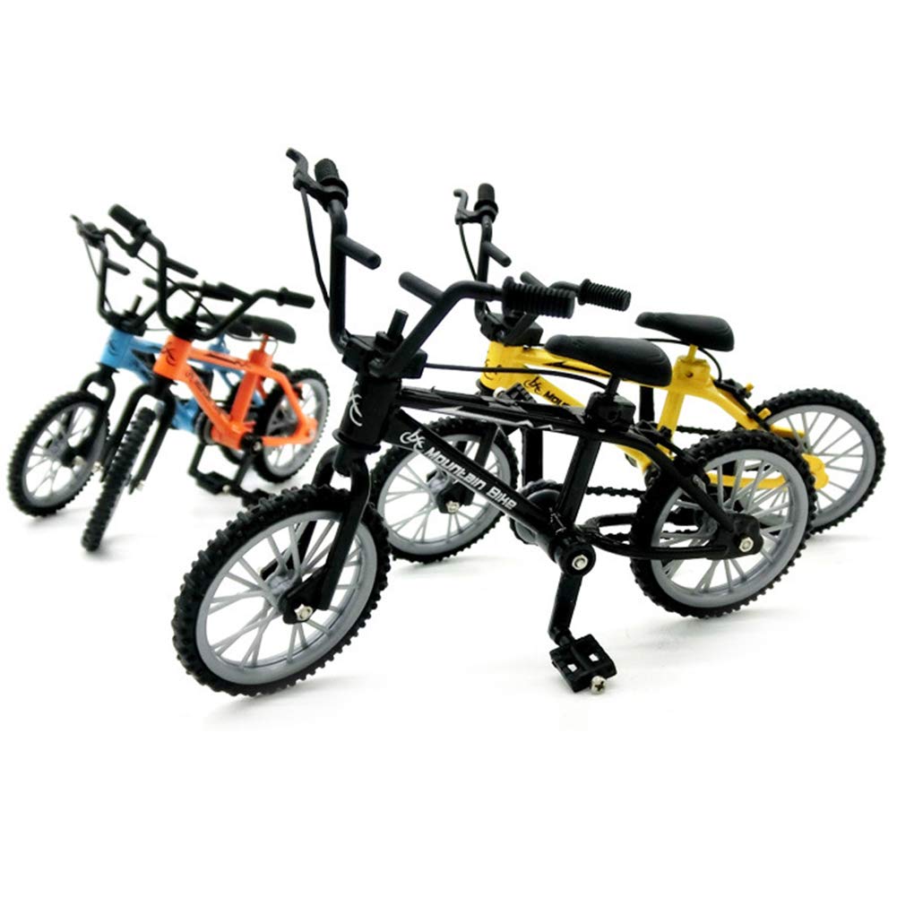 1/18 Diecast Bike Action Figure Toy,Mini Finger Mountain Bike Bicycle Art Crafts Desktop Decor - Black