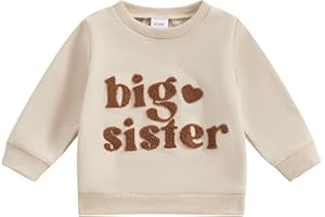 Ayalinggo Toddler Baby Boy Girl Matching Clothes Big Sis Bro Crewneck Sweatshirt Oversized Sweater Outfits