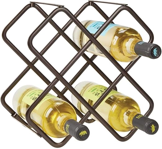 Amazon Com Mdesign Metal Free Standing Wine Rack Storage