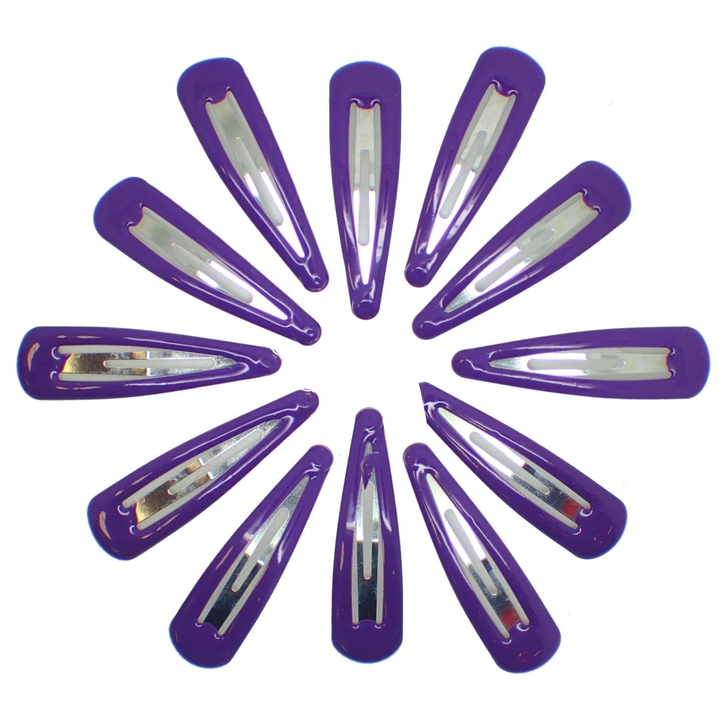 Topkids Accessories 12pc Snap Clips 5cm / 2" Snap Hair Clips Women Girls Kids Sectioning Slide Hair Grip Styling Fine Hair Thick Hair Bendies Sleepies School Uniform Colours Epoxy (Purple)