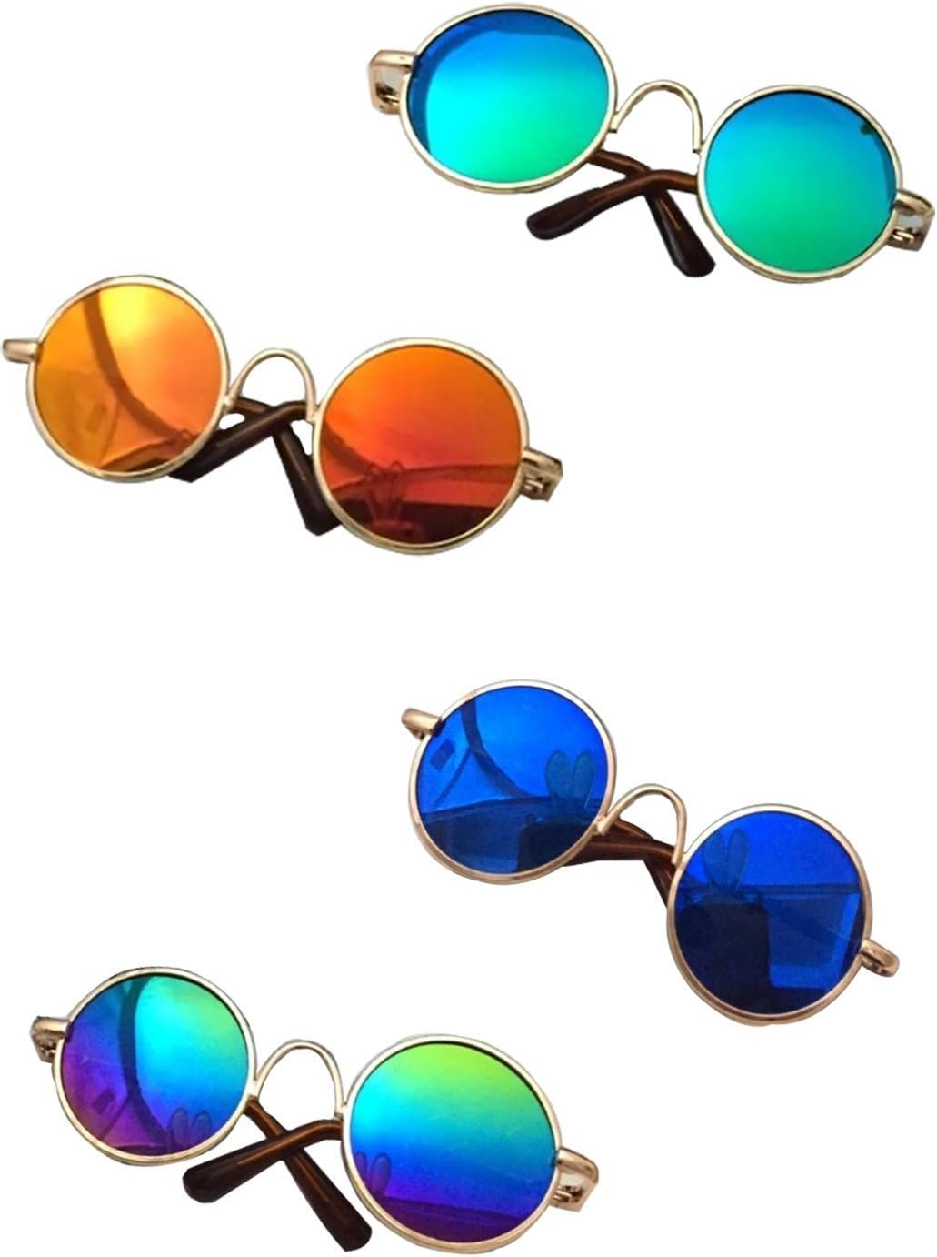 Gafas de sol redondas para gatos o perros pequeños, MMY, marco de metal, 1 unidad