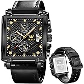 OLEVS Stylish Wrist Watch for Men,Silicone Strap Men Watches,Pro Diver Stainless Steel Chronograph Watch,Waterproof Date Dress Watch for Man,Large Face Male Watch