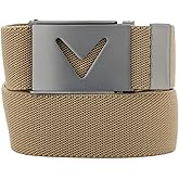 Callaway Men's V-Logo Web Golf Belt with Durable Textured Stretch Material and Metal Tip Adjustable Buckle
