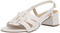 Trotters Women's Luna Heeled Sandal, White, 11 Wide