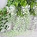 CEWOR 12pcs Artificial Wisteria Vine Ratta Hanging Garland Silk Flowers String for Wedding Party Home Decor(White)