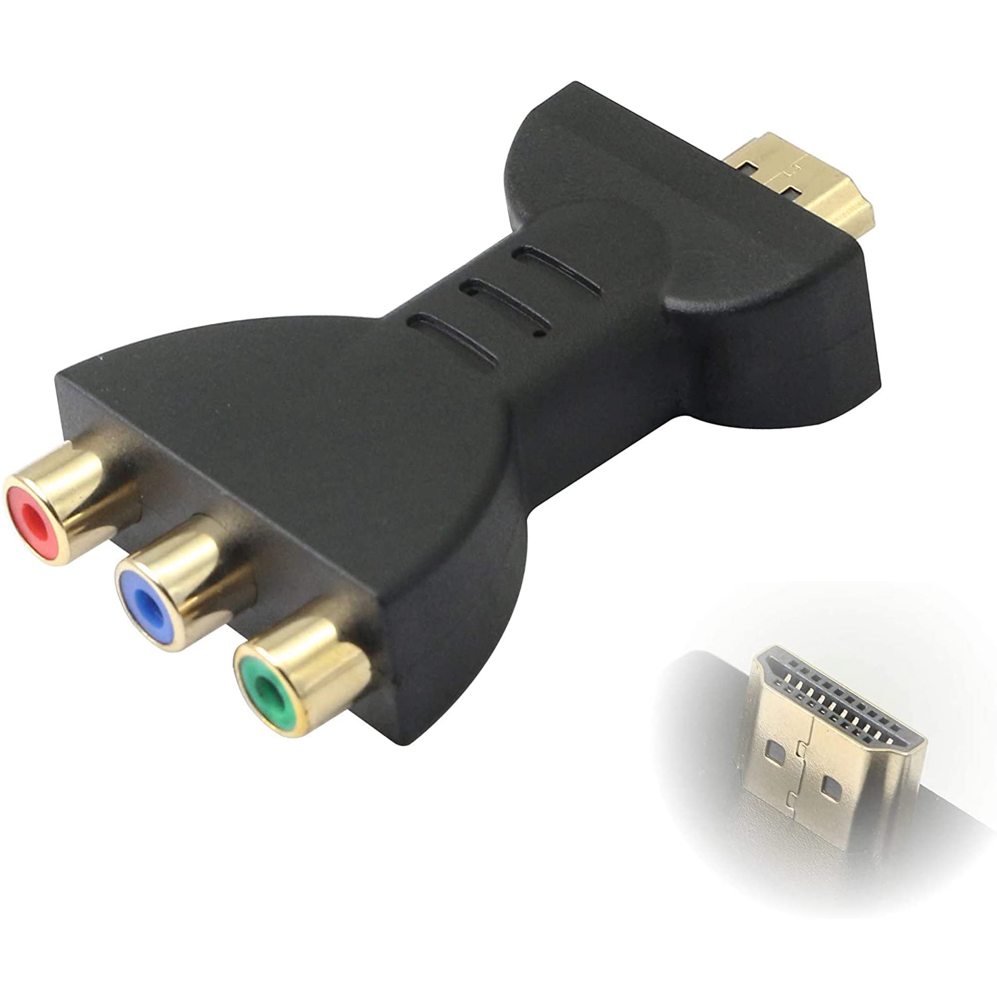 VMOJO HDMI-3RCA Adapter HDMI Male To 3 RCA Female Composite Video Audio VA Component Converter Adapter Suitable for HDTV DVD and Most LCD Projectors Device (Red, Blue, Green) (Color Difference)