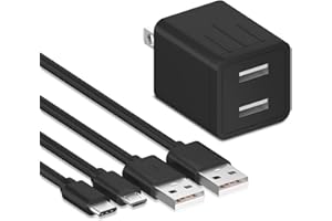 SISSFO 10FT Tablet Charger Fast Charging for All Fire HD 7 8 10 11 Plus/Kids/Kids Pro, Kindle Paperwhite/E-Reader/Voyage/Oasis/Kids Edition with 2 Ports Wall Charger USB Type C&Micro USB Cable