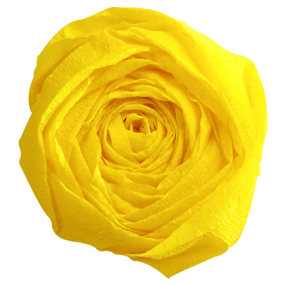 Clairefontaine 903015C Pack of 10 Sheets of Crepe Paper Lemon Yellow Format 2.50x0.50m Crepe 60% Elastic Resistant Creative leisure Arts Manual activities