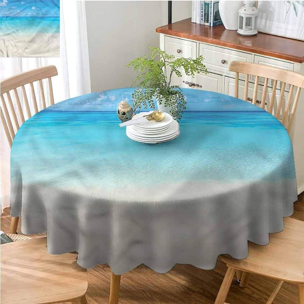 Indoor/Outdoor Round TableclothOceanThicken Round TableclothCarribean Sea Beach47" Amazon