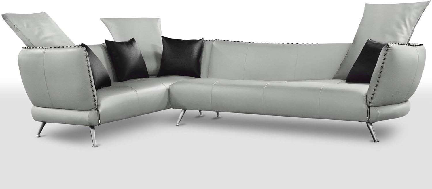 Amazon Com Zuri Furniture Modern Vitali Light Grey Microfiber