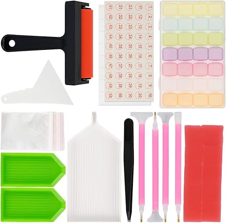 Amazon Linqingweifqaf ダイヤモンドアート キット 53点セット 5dダイヤモンド塗装ツール Diyツール ダイヤモンド絵画ツール ダイヤモンドアートツール ダイヤモンド刺繍ボックス ローラー ペインティングペン付き 携帯便利 子供 大人 刺しゅうキット 通販