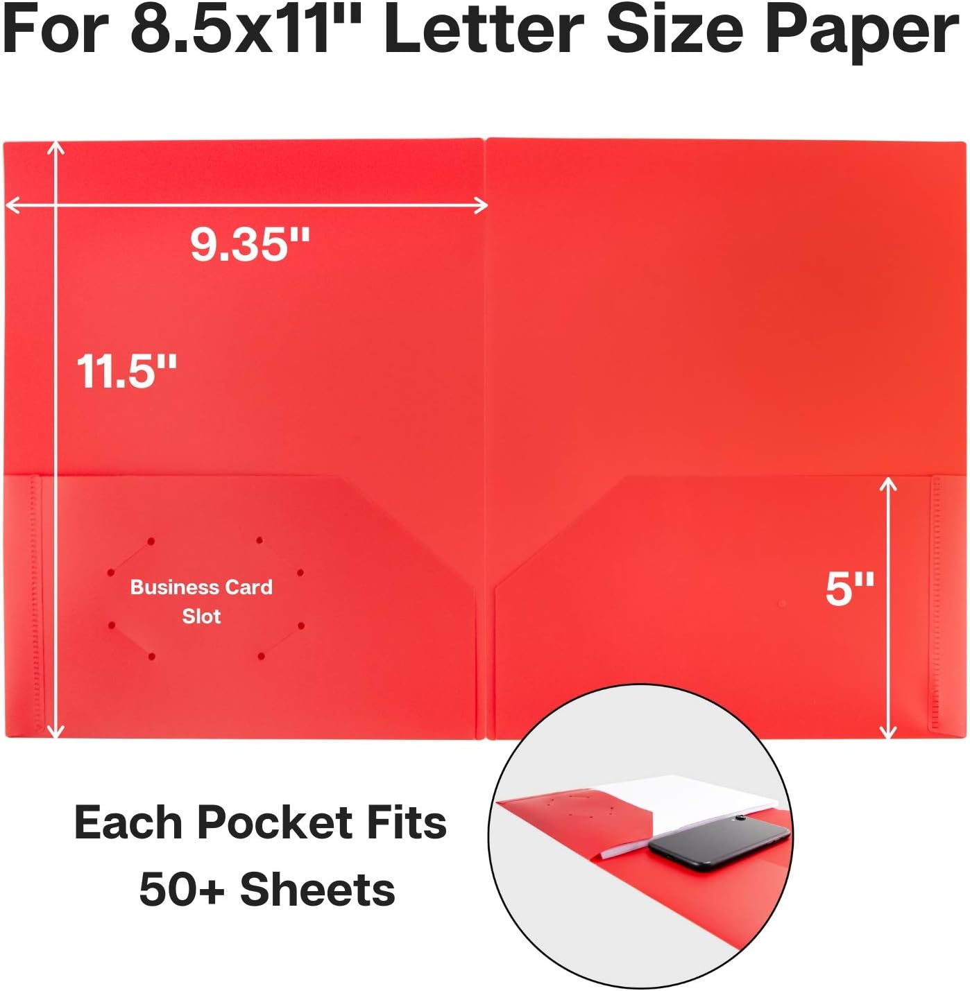 Dunwell Colored Pocket Folders, 2-Pocket File Folders (6 Pack, Colorful) School Folders, Plastic Folders with Labels, Two Pocket Folders, Letter Size File Folders with Pockets, Colored File Folders : Office Products