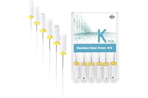 XUX 6Pcs/Pack Endo Hand Use K-File Stainless Steel Endodontic Files #15 Endo Rotary Files 21mm/25mm (21mm)