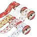 Juvale Pack of 6 Assorted Christmas Ribbons - Wired Satin Ribbons for Craft Projects, DIY, Decoration, Gift Wrap, 2.5 Inches x 5 Yards, Assorted Colors