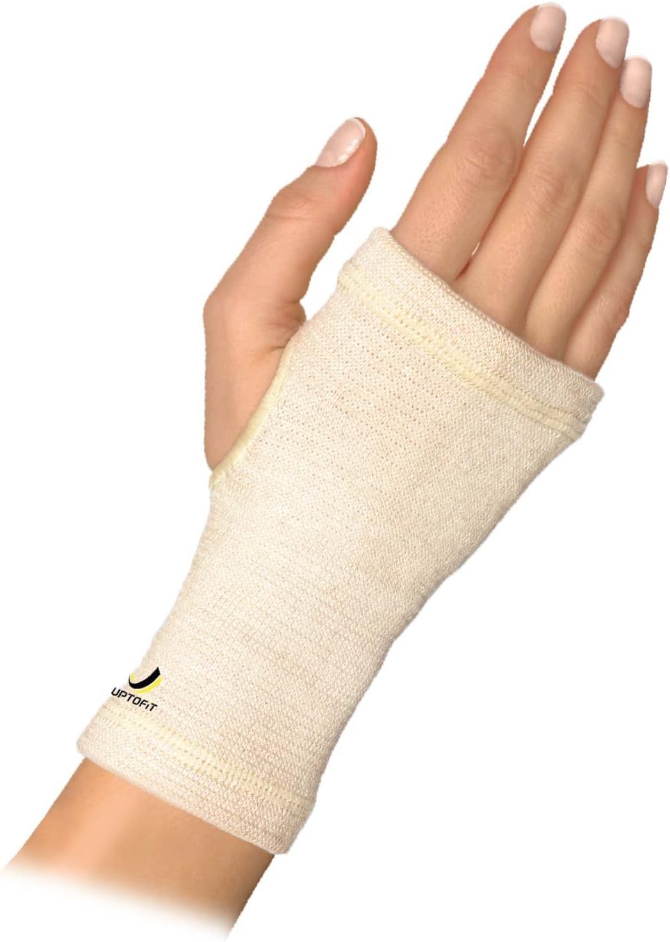 Copper Wrist Compression Sleeve, Hand Brace Wrist Support for Carpal Tunnel, Wrist Brace for Tendonitis, Breathable Copper Compression Sleeve, White/Skin in Large, Pack of 1