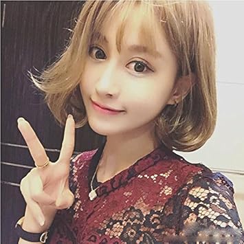 Amazon Com The Women Girls Female Short Hair Wigs Cool Air Wave