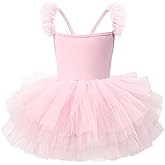 Tutu.kk Toddler Girls Ballet Leotard Sleeveless Back Cross Tutu Dresses Dance Leotard for Girls 1-8 Years