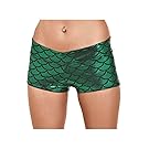 LOV ANNY Women's Mermaid Fish Scale Printed Plus Size Yoga Hot Shorts XXXL