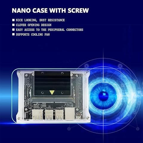 Dynamovolition Resistencia al Polvo Acrílico Transparente Tipo A para el Jetson Nano Developer Carcasa con Tornillos Módulo WiFi