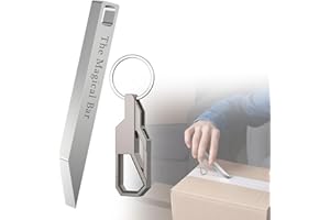 FlyCoco The EDC Heavy Duty Pry Bar, Mini Keychain Pry Bar Everyday Carry for Opening Boxes, Turning Screws, Stainless Steel Pocket Multitool for Men Women Include Keychain