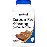Nutricost Korean Ginseng 1000mg Serving, 240 Capsules - 500mg Per Capsule, 120 Servings - Korean Panax Red Ginseng - Gluten Free & Non-GMO
