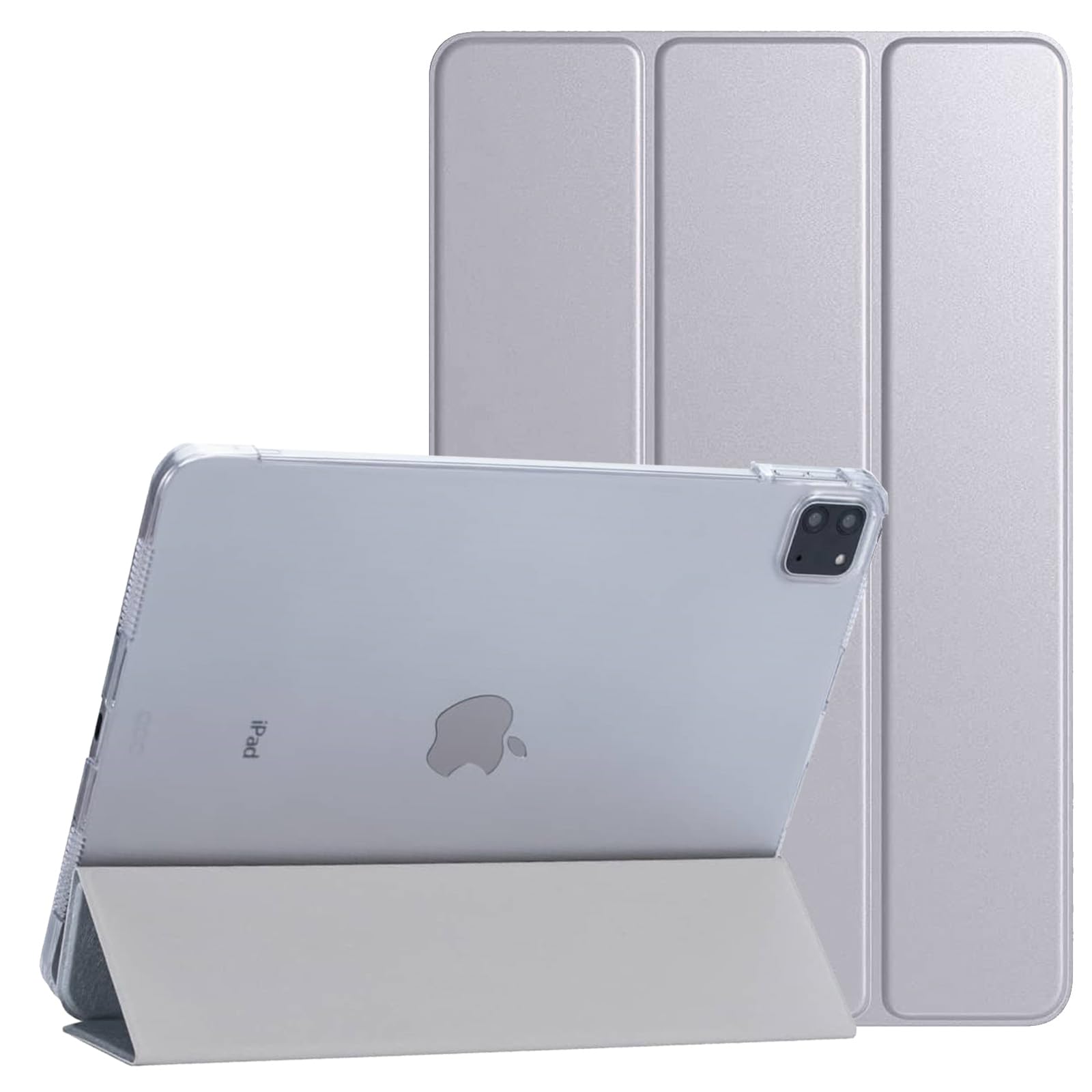 PROTech Smart Case for iPad Pro 11 Inch, 2022/2021/2020-18 Model, Slim Stand Hard Back Shell Smart Cover with Auto Wake/Sleep (Silver)