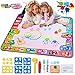 Aqua Magic Doodle Mat Large Educational Water Drawing Mat for Kids Toy Toddler Painting Board with 2 Magic Pens, 1 Magic Brush, and Drawing Accessories for Boys Girls Size 30.3'' x 30.3''
