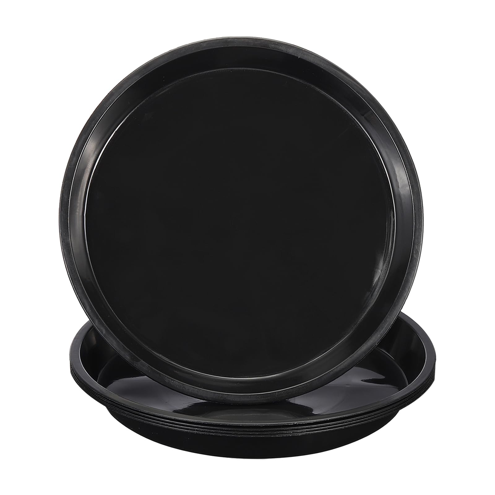 PATIKIL 5 Pack Plastic Plant Saucer, 16 Inch/41cm Plant Tray for Pots Round Plant Dish Plant Drip Trays Water Tray for Indoors Outdoors Garden, Black