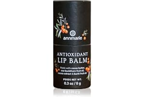 ANNMARIE Antioxidant Lip Balm – Natural Moisturizing Lip Treatment with Cocoa Butter, Sea Buckthorn & Buriti Fruit Oil – Filler-Free Formula for Hydrated, Luminous Lips – 0.17 oz
