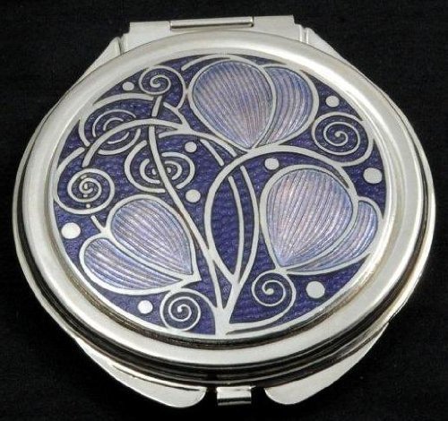 Compact Mirror in a Celtic Swirls Design (Purple)