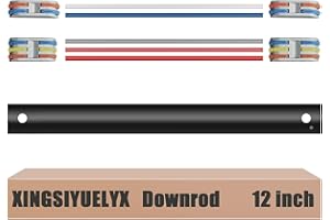 XINGSIYUELYX 12" Ceiling Fan Downrod, 【1 Outside Diameter】 Black Extended Downrod, including 4 Wire Connectors and 5 Extension Wires (No Threads)