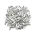 100PCS Silver Plated Ribbon Ends Fastener Clasps Textured Crimp End Clamps Cord Ends