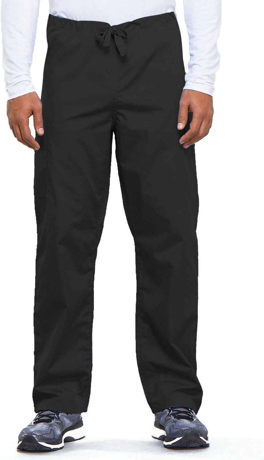 Cherokee Originals Unisex Drawstring Cargo Scrubs Pant, Black, Medium: Clothing