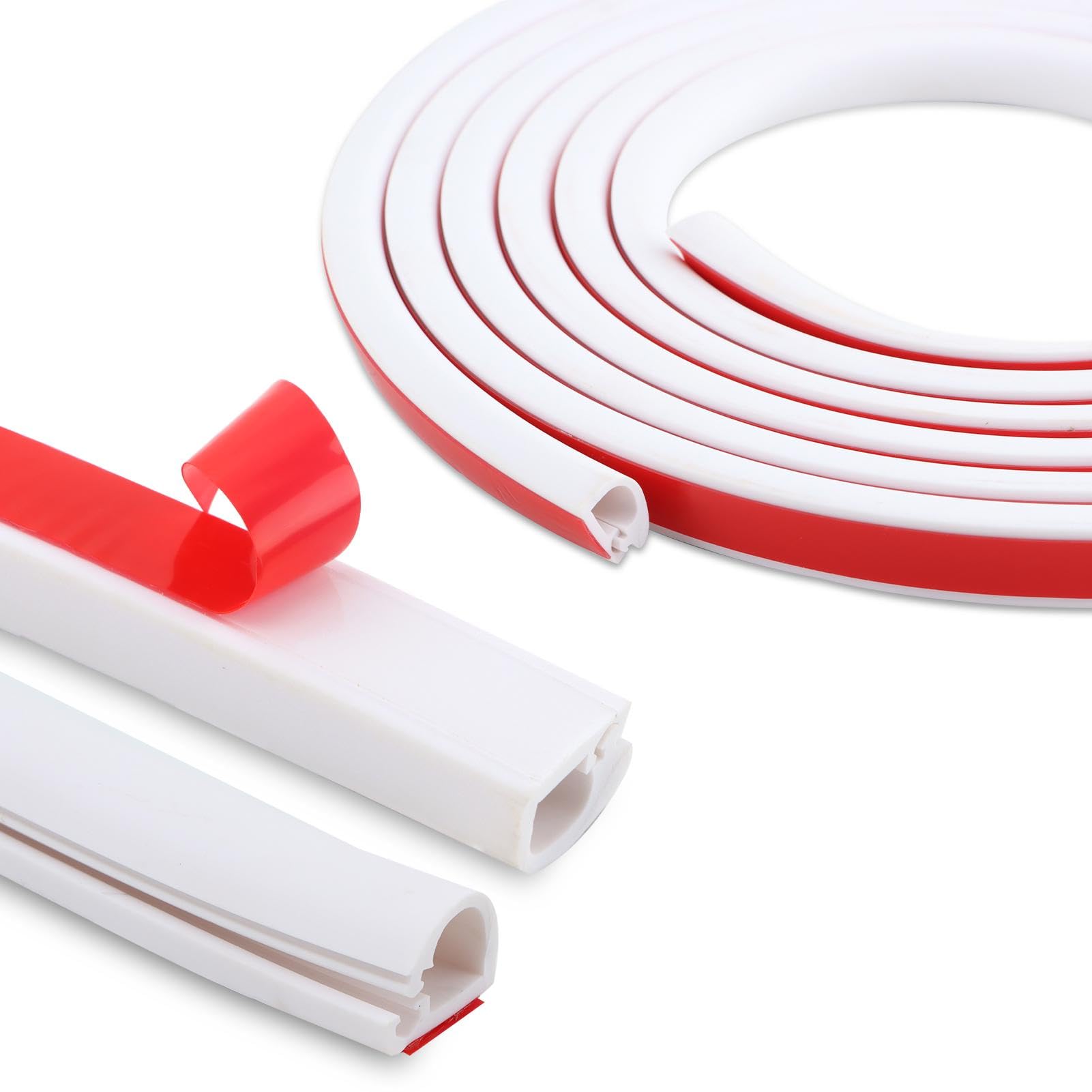 Photo 1 of 118inch/3m Wall Cord Hider, Self Adhesive Electrical Wire Cover Raceway for Walls, Flexible PVC Cable Concealer, Corner Cord Covers for Wires on Floor and Baseboard, Easy Install