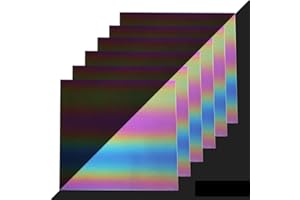 guangyintong Rainbow Reflective Heat Transfer Vinyl HTV for T-Shirt 12in x 12in (6 Sheets)