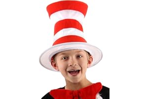 ELOPE Dr. Seuss Cat in The Hat Striped Stovepipe Costume Hat for Kids