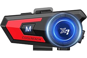 Khptop Motorcycle Helmet Bluetooth Headset,Sking Earphone,CVC Noise Cancellation Stereo Music Automatic answering,90 Hours Playing time High Sound Ultra-Thin Headset（Red）