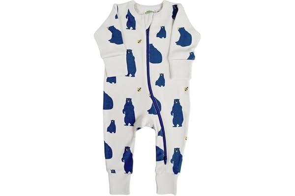 Parade Organic Signature Print '2-Way' Zip Romper - Long Sleeve