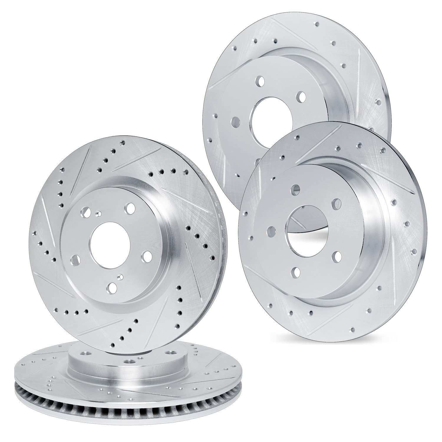 thumbnail image 2 of Brakenetic Premium Drilled & Slotted Brake Rotors – Front & Rear Set 50.44202.51 2 of 6