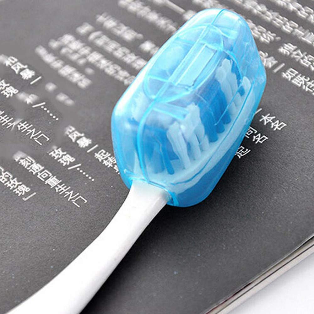 ForgetMe 5 Pieces Travel Portable Toothbrush Head Covers Case Camping Brush Cleaner Protect, Toothbrush Cover, Hygienic and Antimicrobial Toothbrush Holder for Camping, Toothbrush Protective Case