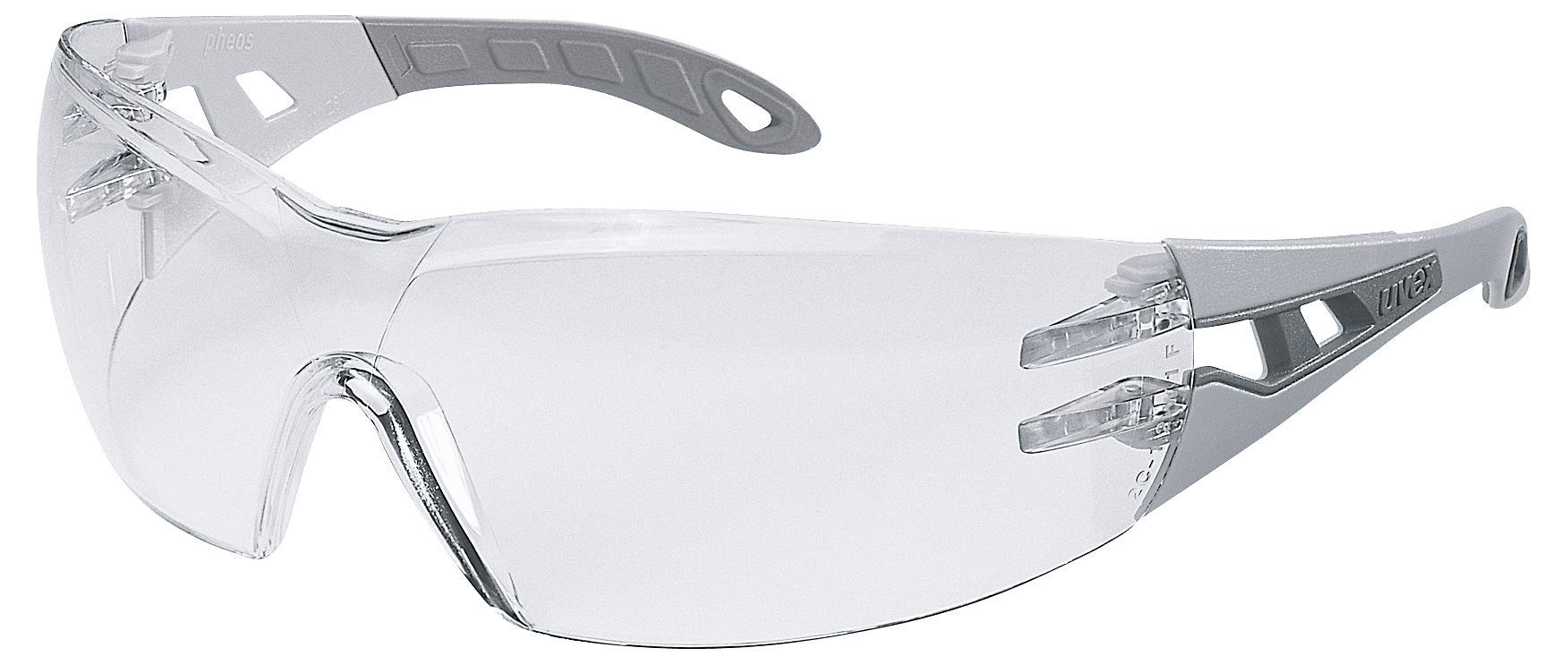 Uvex Pheos Spectacles - Transparent Safety Glasses - Duo-Spherical Clear Lens - Anti-fog - Scratch and Chemical Resistant